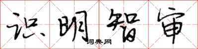段相林識明智審行書怎么寫