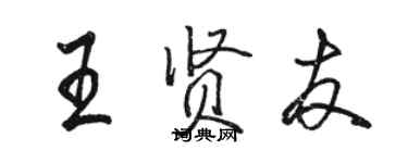 駱恆光王賢友行書個性簽名怎么寫