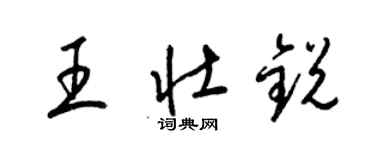 梁錦英王壯銳草書個性簽名怎么寫