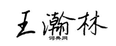 王正良王瀚林行書個性簽名怎么寫