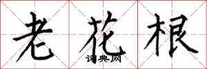 何伯昌老花根楷書怎么寫