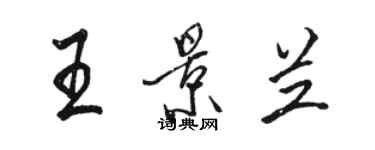 駱恆光王景蘭行書個性簽名怎么寫