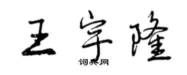 曾慶福王宇隆行書個性簽名怎么寫