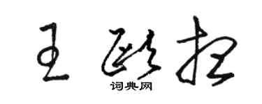 駱恆光王歐想草書個性簽名怎么寫