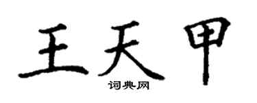 丁謙王天甲楷書個性簽名怎么寫
