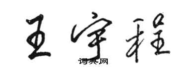 駱恆光王宇程行書個性簽名怎么寫