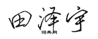 駱恆光田澤宇行書個性簽名怎么寫