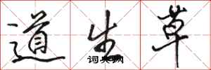 駱恆光道生草行書怎么寫
