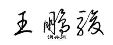 梁錦英王鵬駿草書個性簽名怎么寫