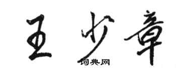 駱恆光王少章行書個性簽名怎么寫