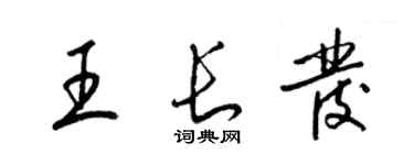 梁錦英王長發草書個性簽名怎么寫