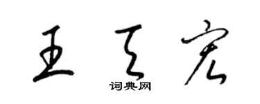 梁錦英王天宏草書個性簽名怎么寫