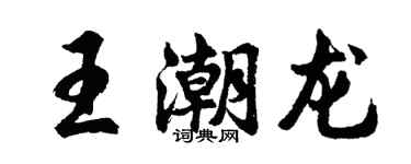 胡問遂王潮龍行書個性簽名怎么寫