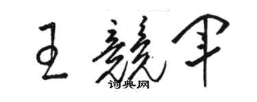 駱恆光王競軍草書個性簽名怎么寫