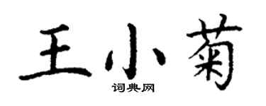 丁謙王小菊楷書個性簽名怎么寫