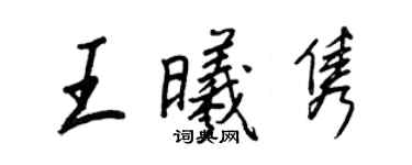 王正良王曦雋行書個性簽名怎么寫