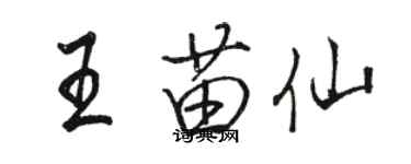 駱恆光王苗仙行書個性簽名怎么寫