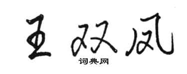 駱恆光王雙鳳行書個性簽名怎么寫