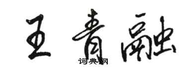 駱恆光王青融行書個性簽名怎么寫
