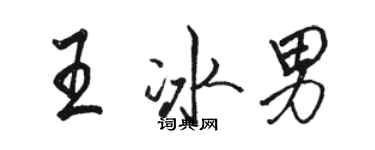 駱恆光王冰男行書個性簽名怎么寫