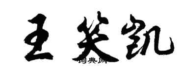 胡問遂王笑凱行書個性簽名怎么寫