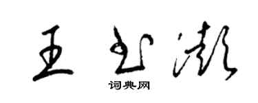 梁錦英王書澎草書個性簽名怎么寫