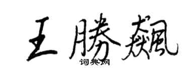 王正良王勝飈行書個性簽名怎么寫