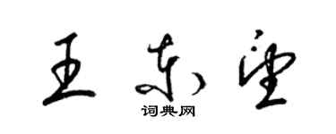 梁錦英王東望草書個性簽名怎么寫