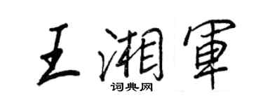 王正良王湘軍行書個性簽名怎么寫
