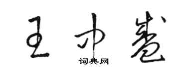 駱恆光王中盛草書個性簽名怎么寫