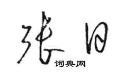 駱恆光張日草書個性簽名怎么寫