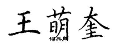 丁謙王萌奎楷書個性簽名怎么寫