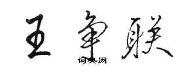 駱恆光王爭聯行書個性簽名怎么寫