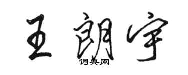 駱恆光王朗宇行書個性簽名怎么寫