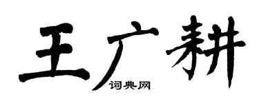 翁闓運王廣耕楷書個性簽名怎么寫