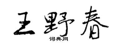 曾慶福王野春行書個性簽名怎么寫