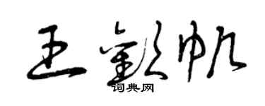 曾慶福王歡帆草書個性簽名怎么寫