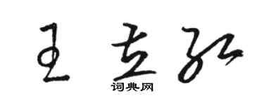 駱恆光王立紅草書個性簽名怎么寫