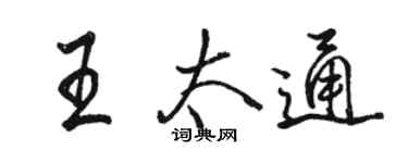駱恆光王太通行書個性簽名怎么寫