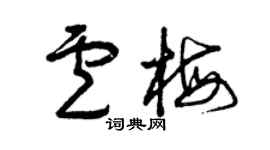 曾慶福盧梅草書個性簽名怎么寫