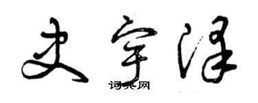 曾慶福史宇澤草書個性簽名怎么寫