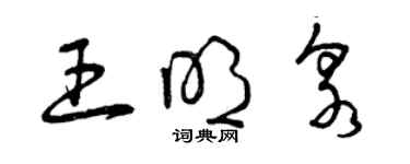 曾慶福王明泉草書個性簽名怎么寫