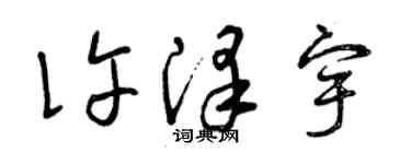 曾慶福許澤宇草書個性簽名怎么寫