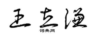 曾慶福王立謙草書個性簽名怎么寫