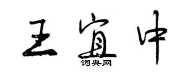 曾慶福王宜中行書個性簽名怎么寫