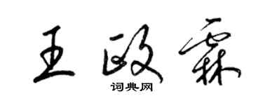 梁錦英王政霖草書個性簽名怎么寫