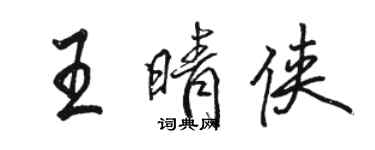 駱恆光王晴俠行書個性簽名怎么寫