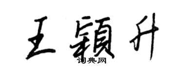 王正良王穎升行書個性簽名怎么寫