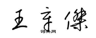 梁錦英王辛傑草書個性簽名怎么寫