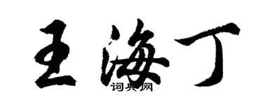 胡問遂王海丁行書個性簽名怎么寫